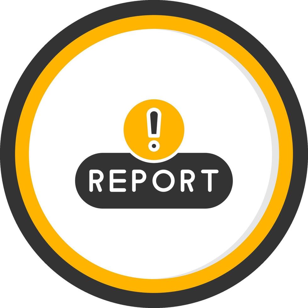 Report Issue Button Glyph Two Color Circle vector