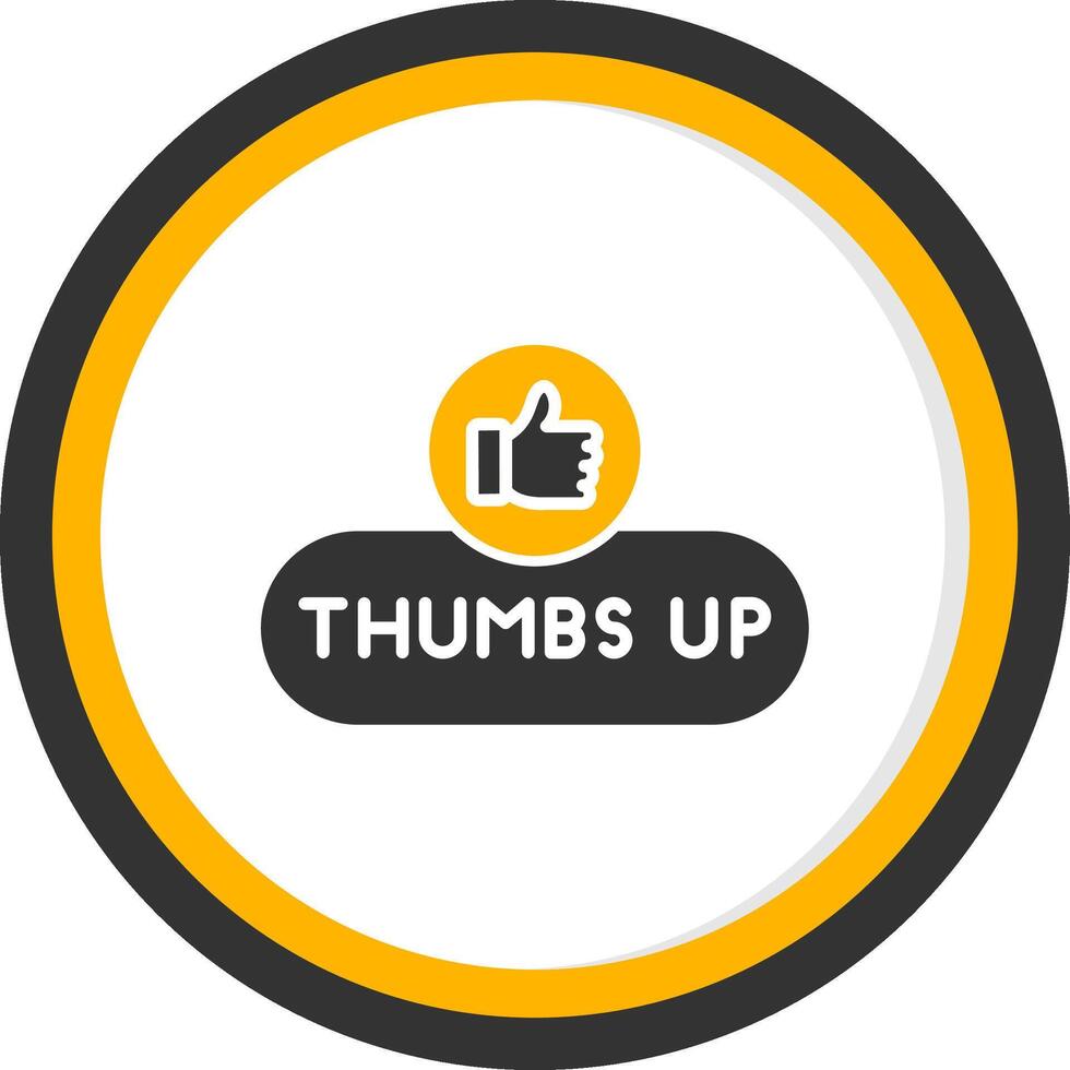 Thumbs Up Feedback Button Glyph Two Color Circle vector
