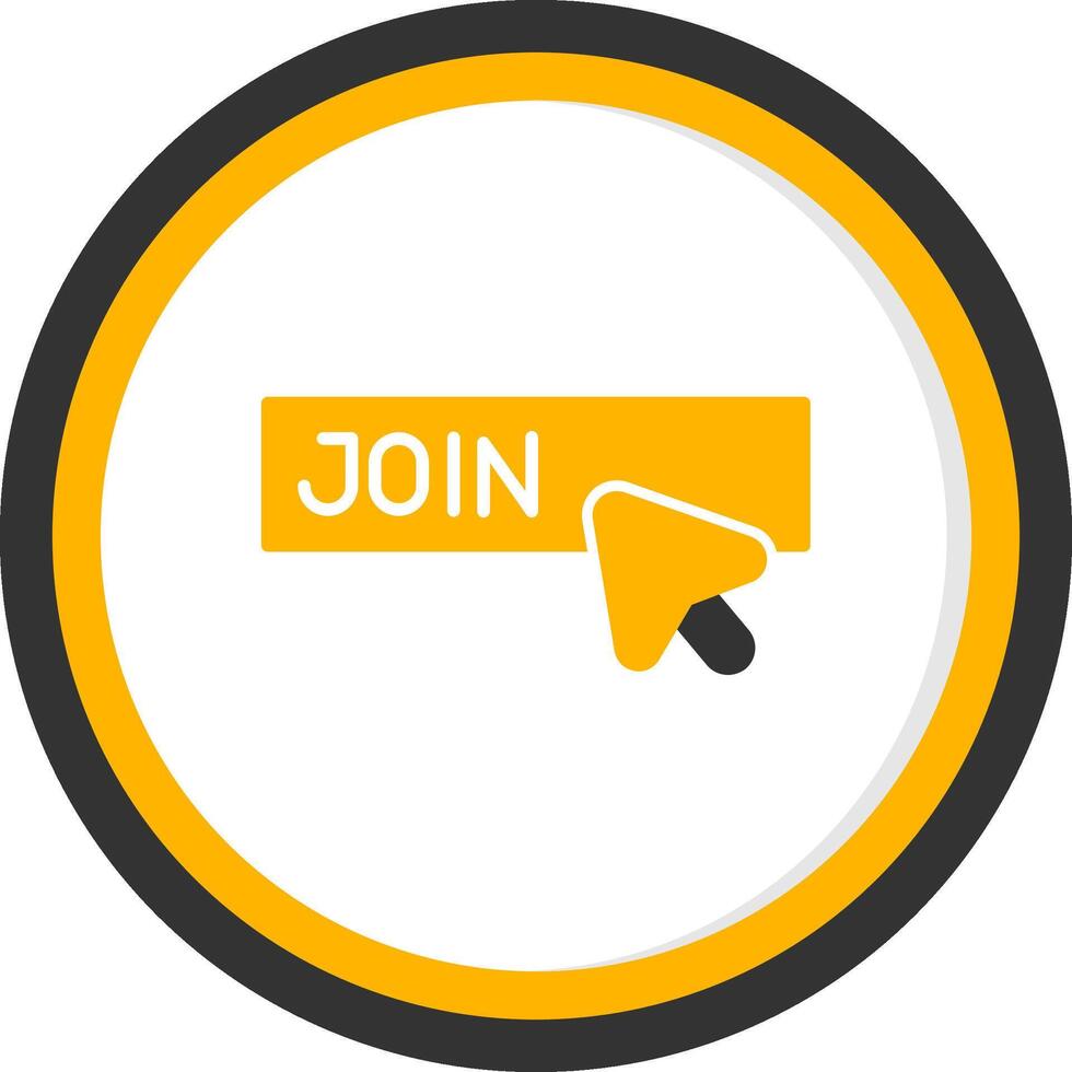 Join Live Session Glyph Two Color Circle vector