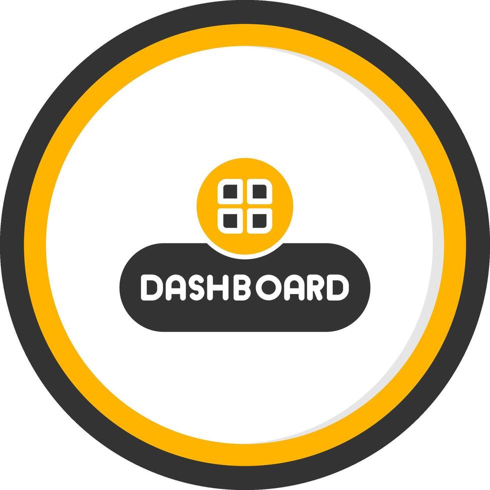 Open Dashboard Button Glyph Two Color Circle vector
