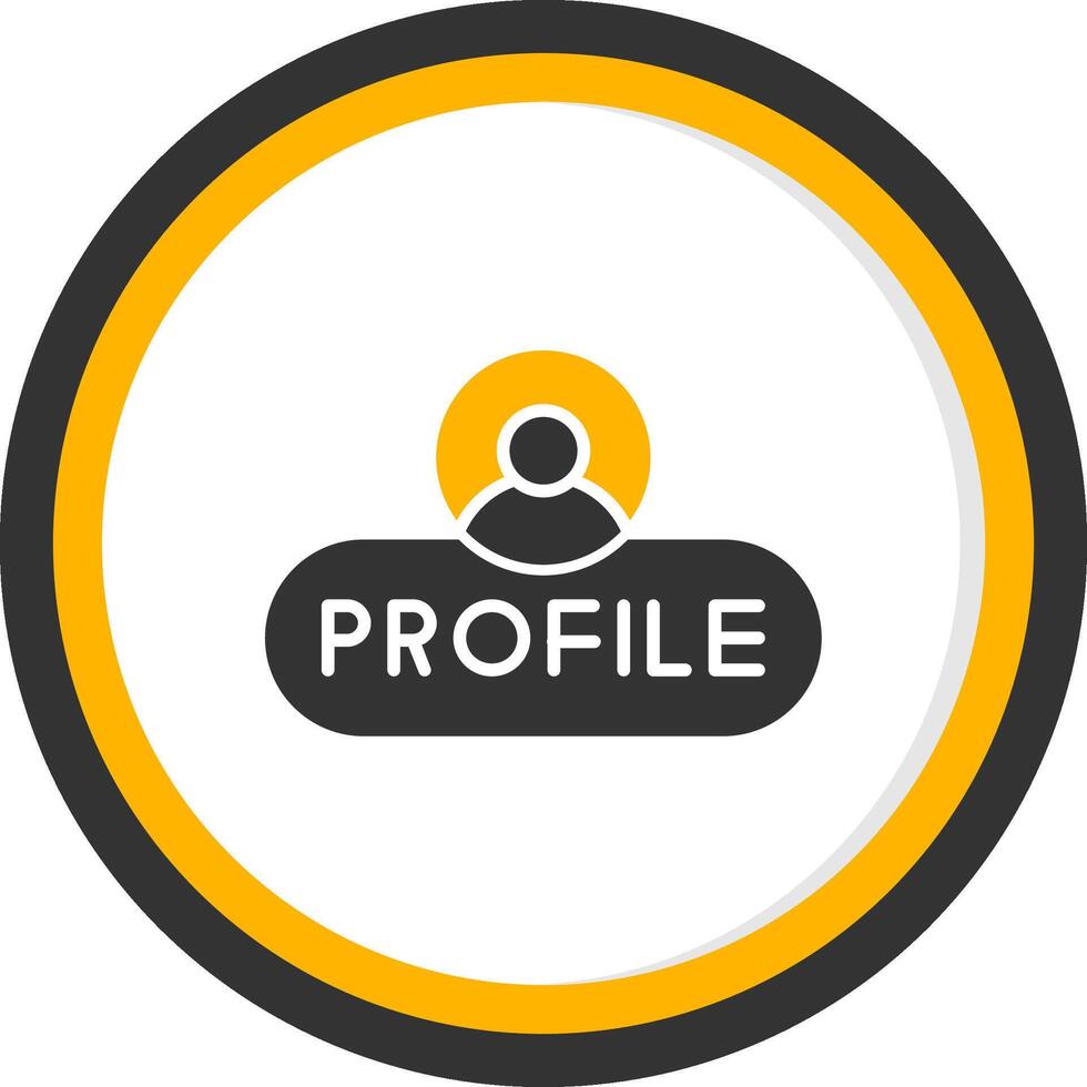 View Profile Button Glyph Two Color Circle vector