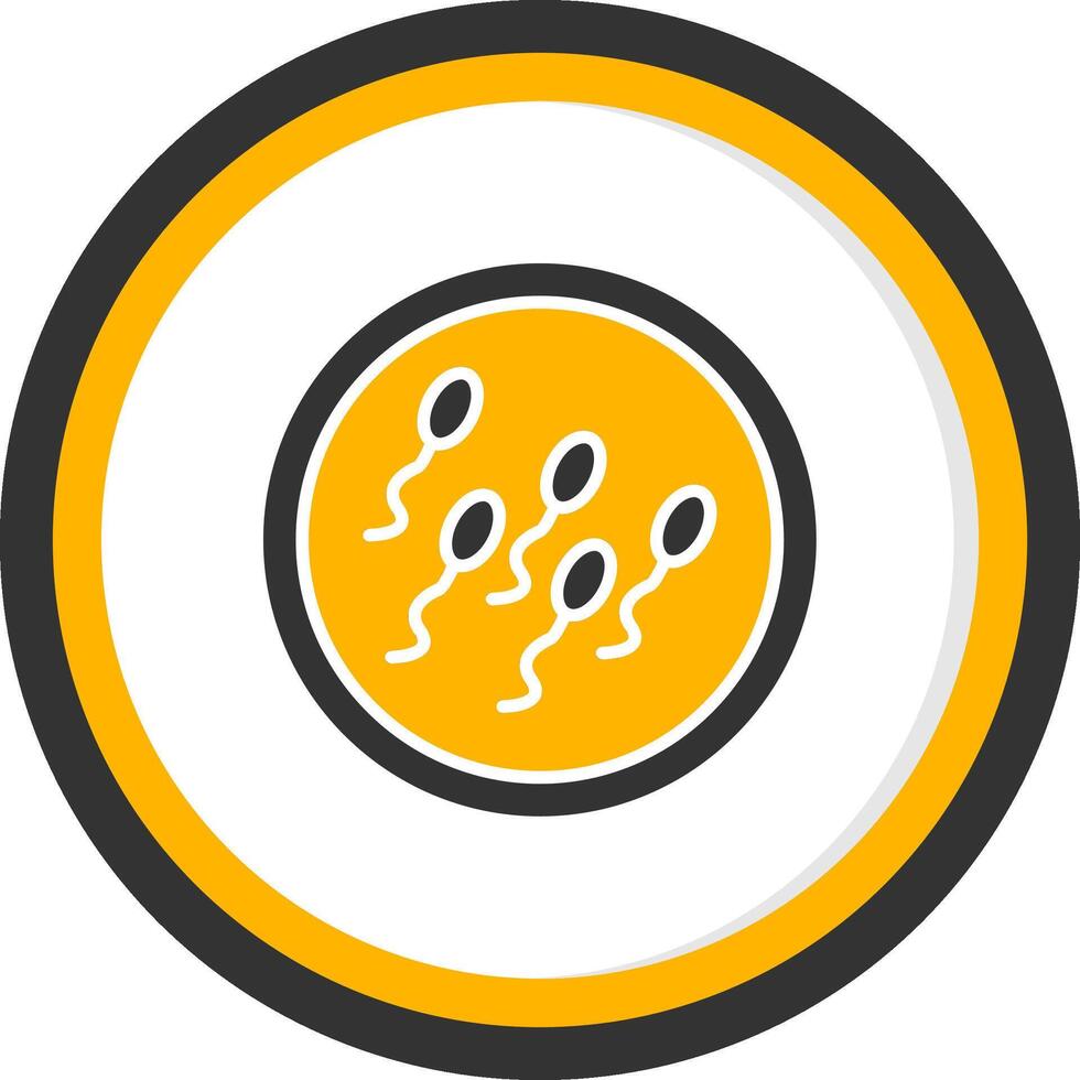 Vibrio alginolyticus Saltwater Bacterium Glyph Two Color Circle vector