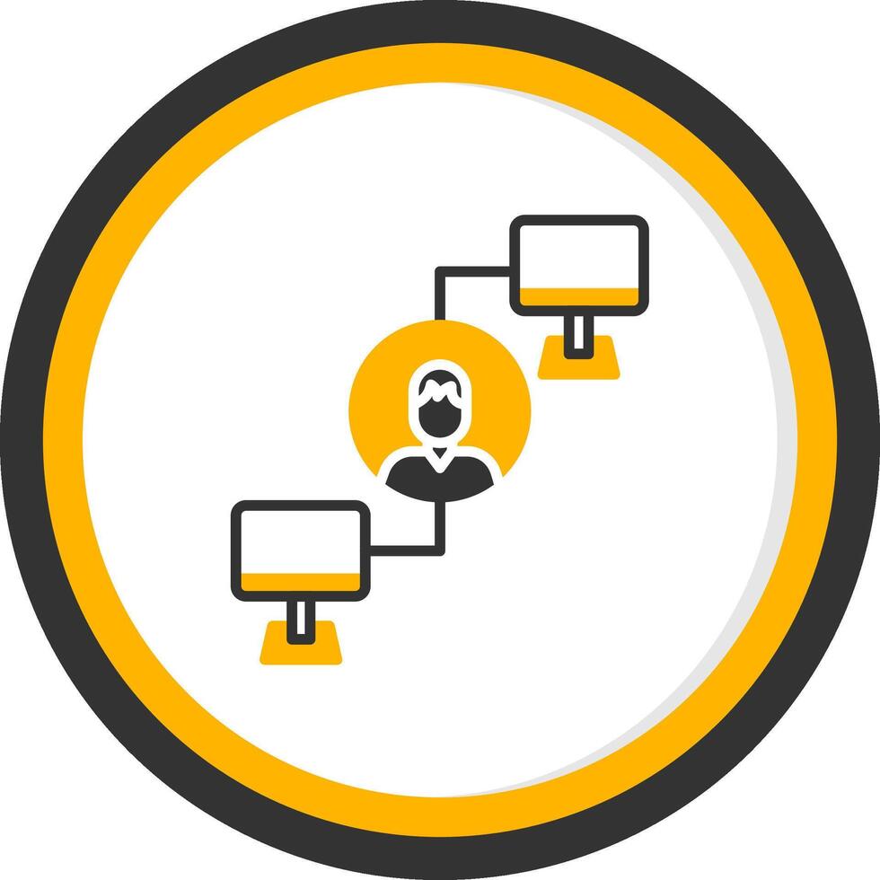 Real Time OnGlyph Collaboration Glyph Two Color Circle vector