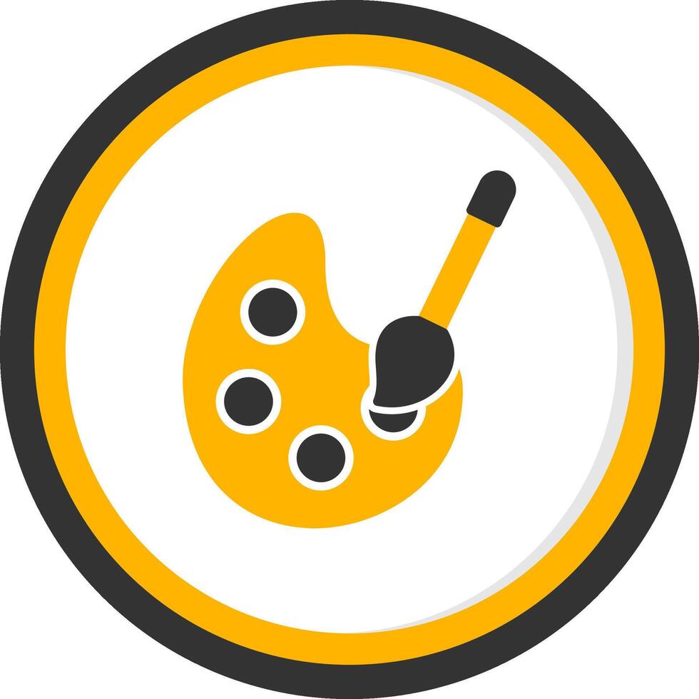 Plastic Paint Tray Glyph Two Color Circle vector