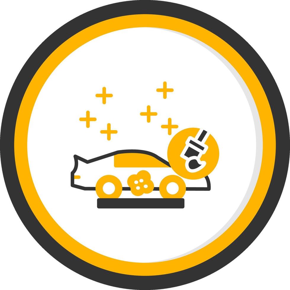 Body Panel Filler Compound Glyph Two Color Circle vector