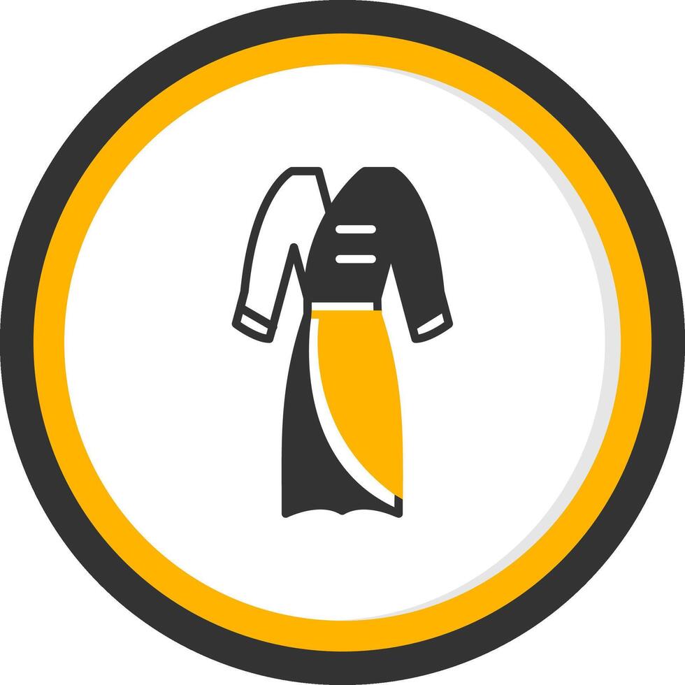 Cozy Cotton Bathrobe Glyph Two Color Circle vector