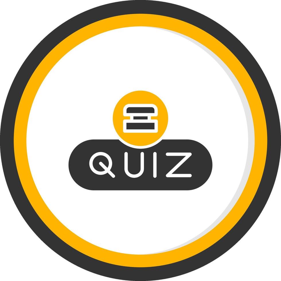 Take Quiz Button Glyph Two Color Circle vector