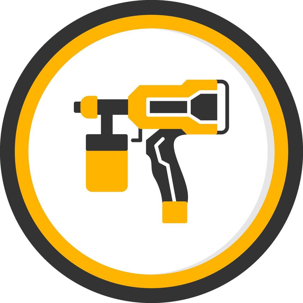HVLP Paint Spray Gun Glyph Two Color Circle vector