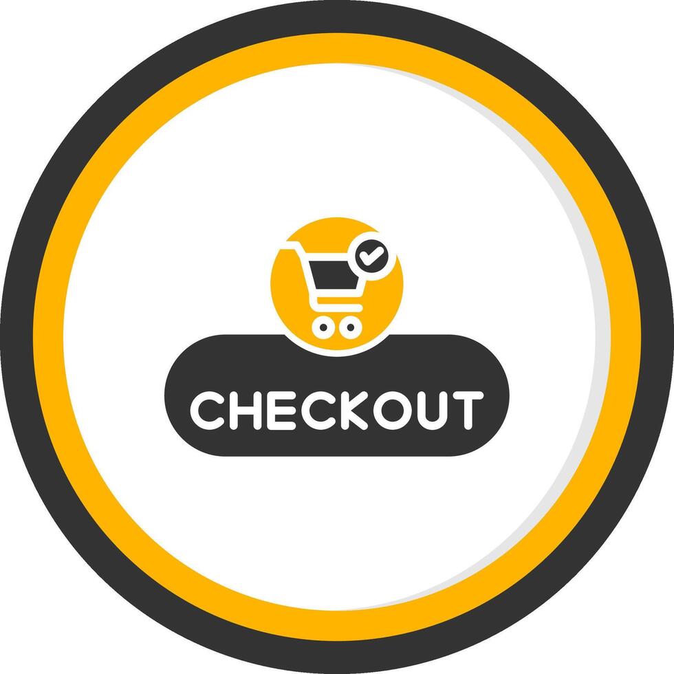 revisa proceso botón glifo dos color circulo vector