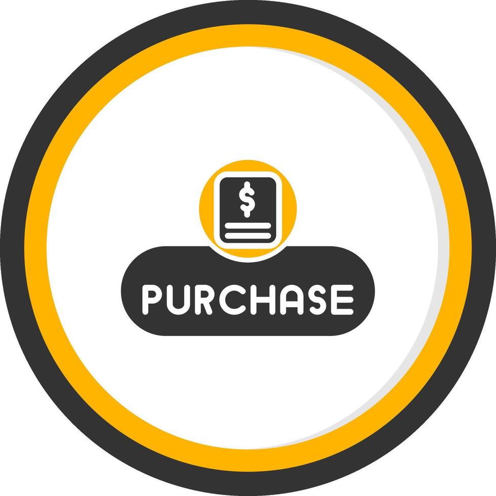 Complete Purchase Button Glyph Two Color Circle vector