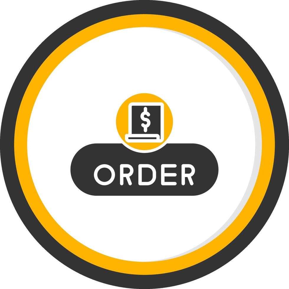 Place Order Button Glyph Two Color Circle vector
