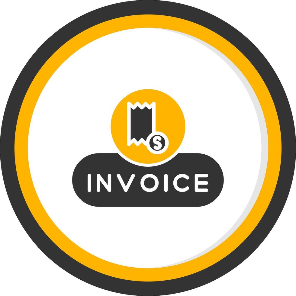 View Invoice Button Glyph Two Color Circle vector