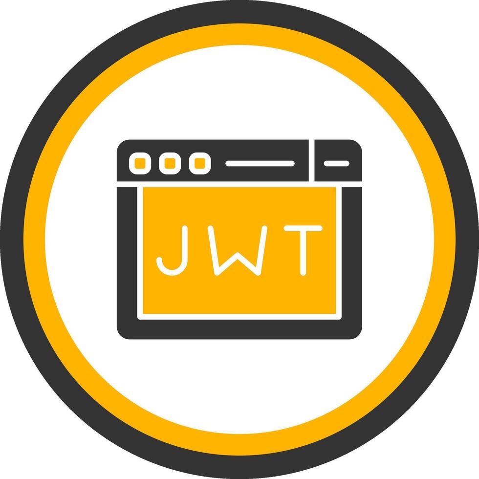 JWT Authentication Token Glyph Two Color Circle vector