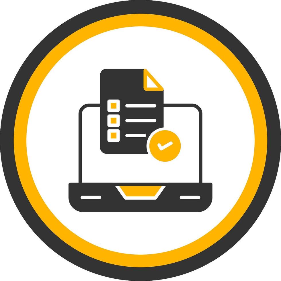 HTML Form Validation Icon Glyph Two Color Circle vector