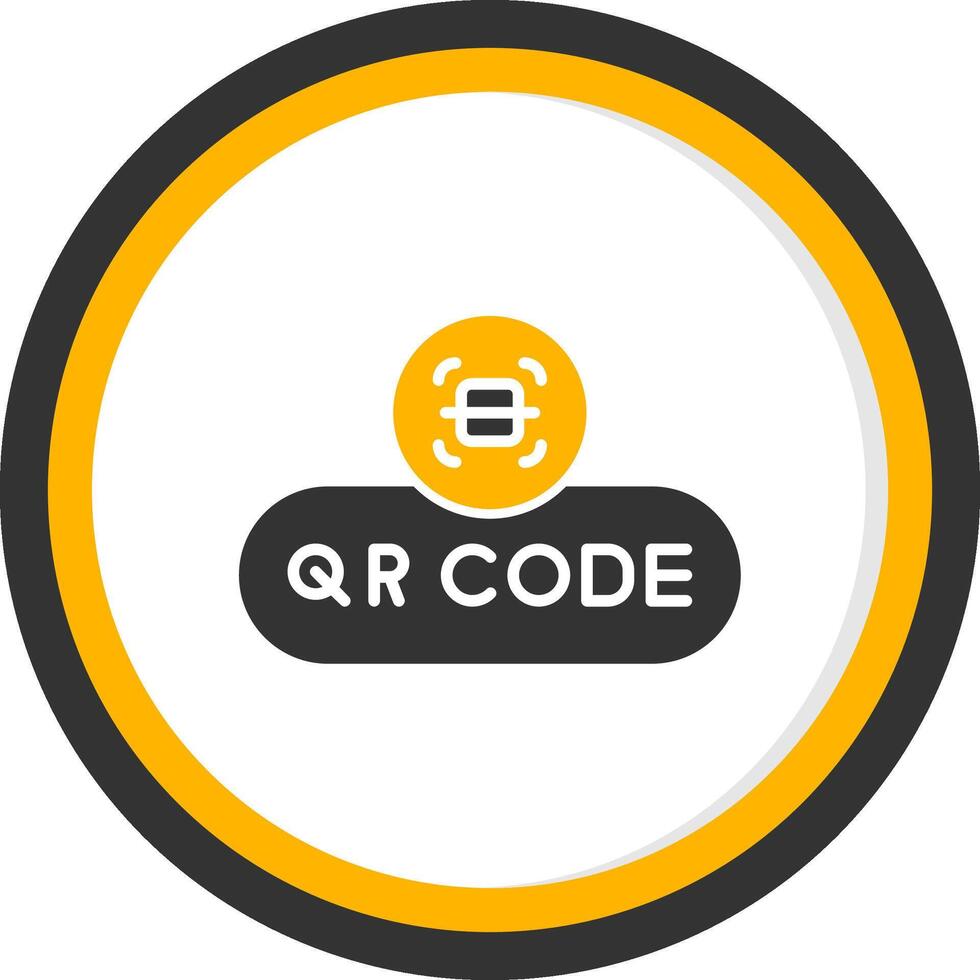 Scan QR Code Button Glyph Two Color Circle vector
