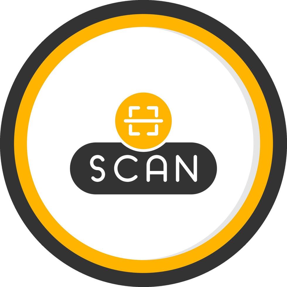 Start Scan Button Glyph Two Color Circle vector