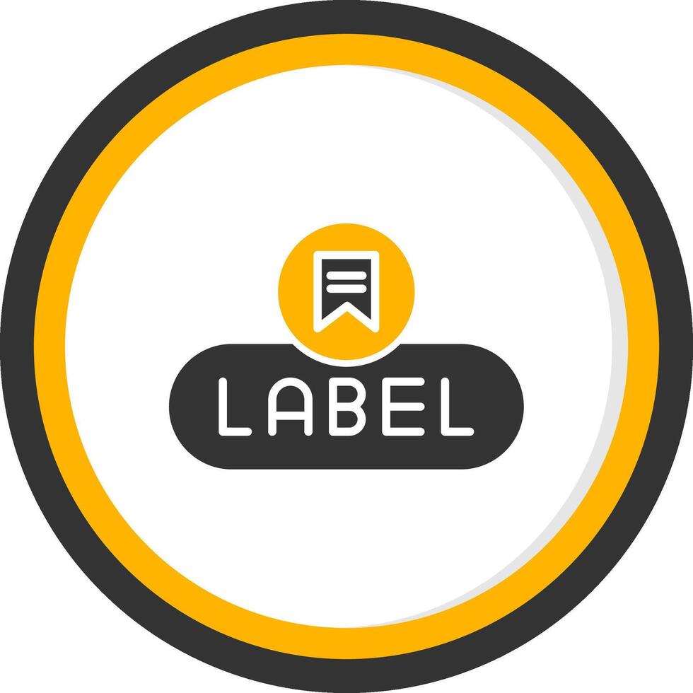 Add Label Button Glyph Two Color Circle vector