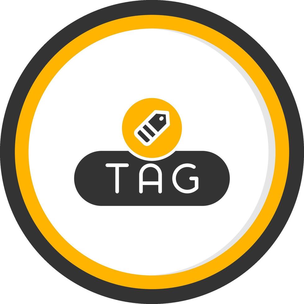 Apply Tag Button Glyph Two Color Circle vector