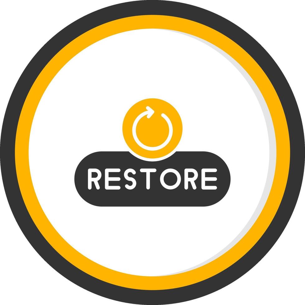 Restore File Button Glyph Two Color Circle vector