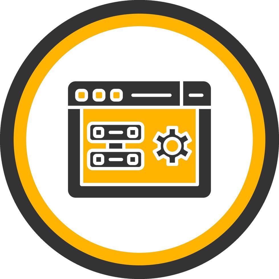 Server Side Rendering Process Glyph Two Color Circle vector