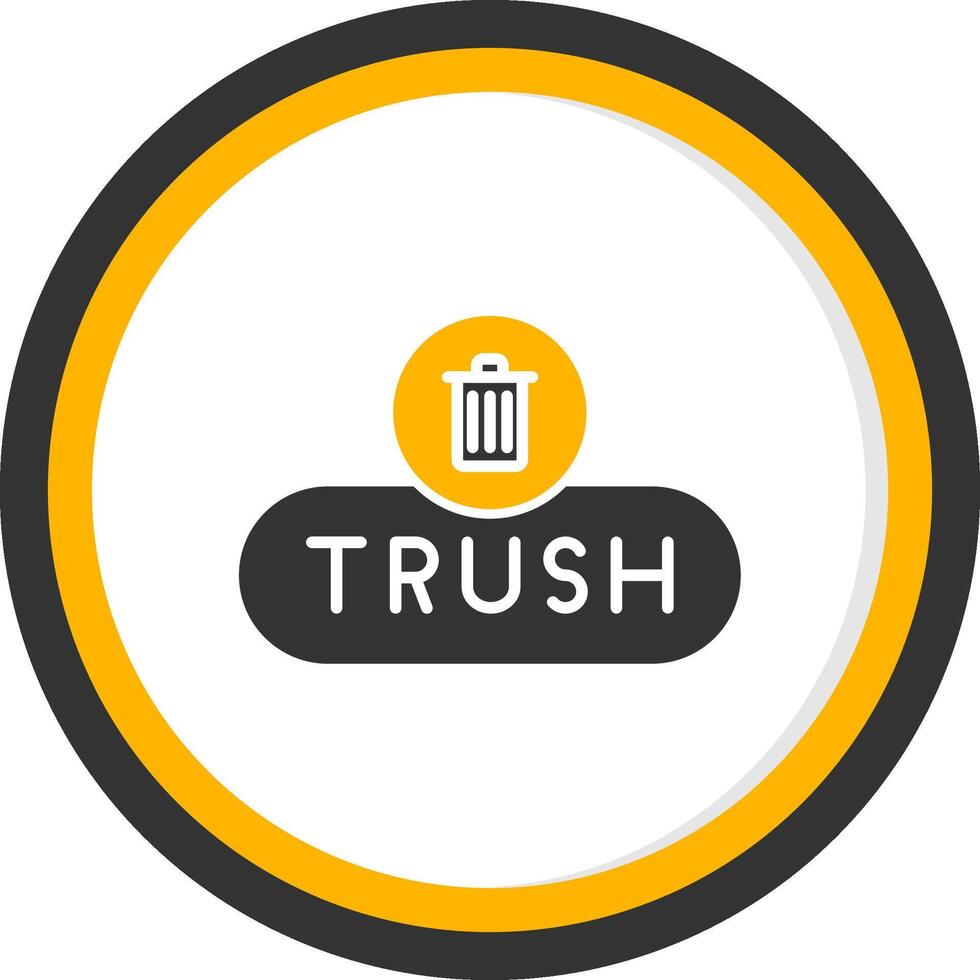 Move to Trash Button Glyph Two Color Circle vector