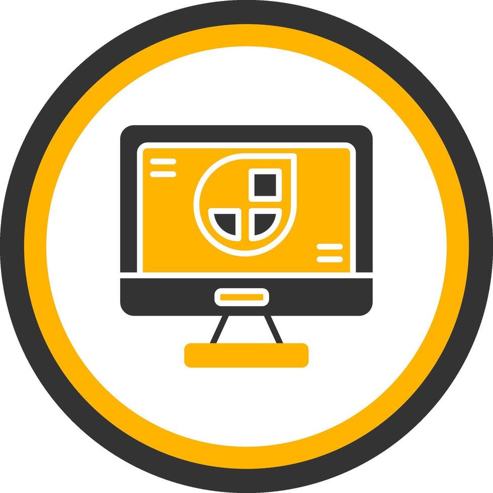 Jamstack Architecture Icon Glyph Two Color Circle vector