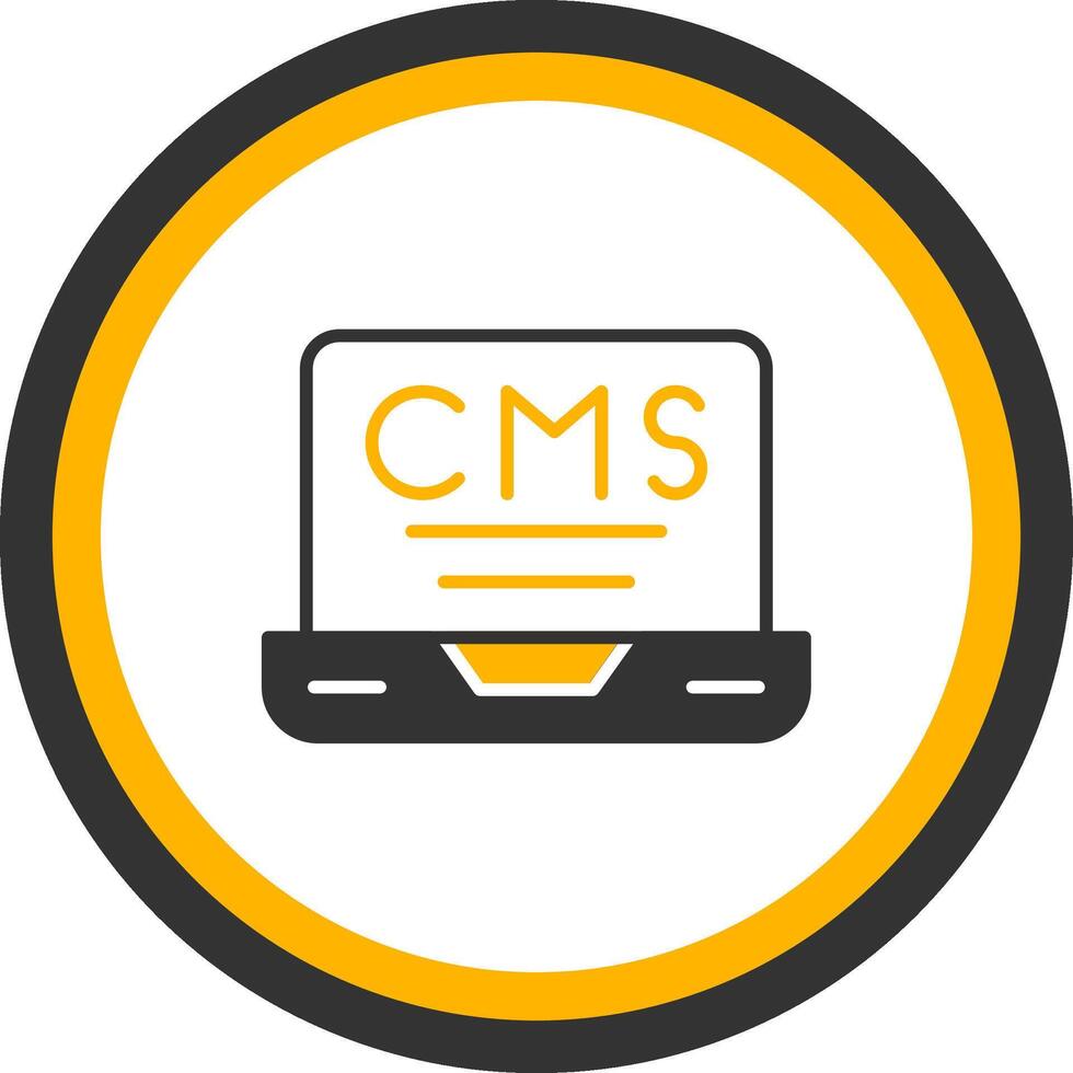 Headless CMS Backend Icon Glyph Two Color Circle vector