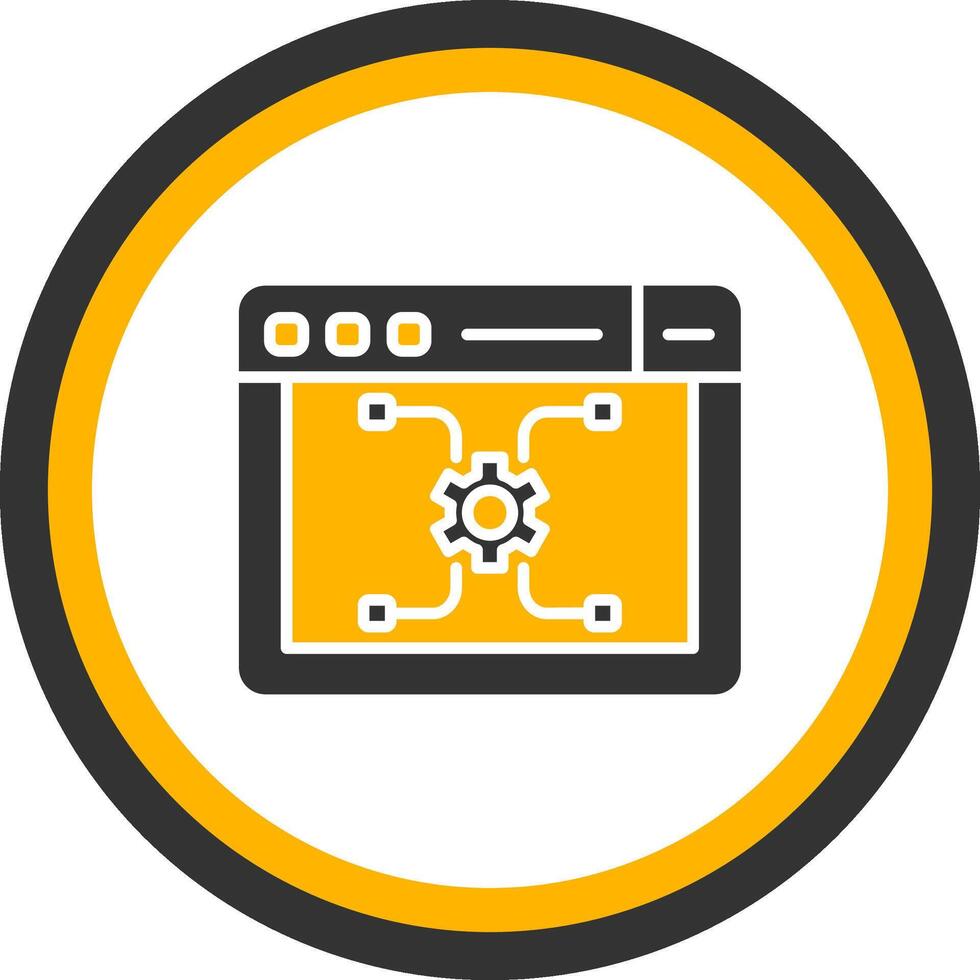 Microservices Network Structure Glyph Two Color Circle vector