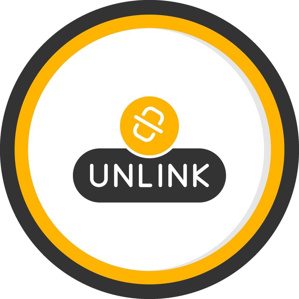 Remove Link Button Glyph Two Color Circle vector