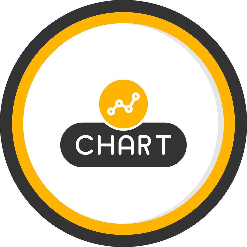 Insert Chart Button Glyph Two Color Circle vector