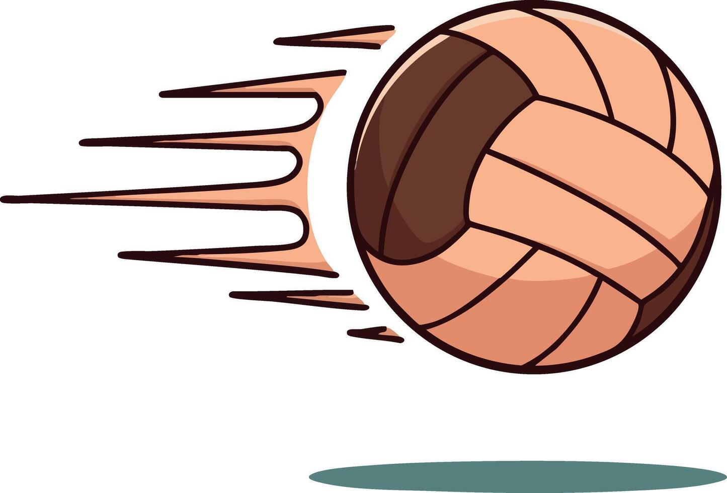 Volleyball flying ball with motion lines illustration for sports and active game design elements vector