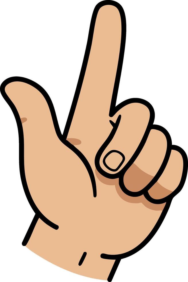 Hand gesture pointing up with index finger illustration simple style vector