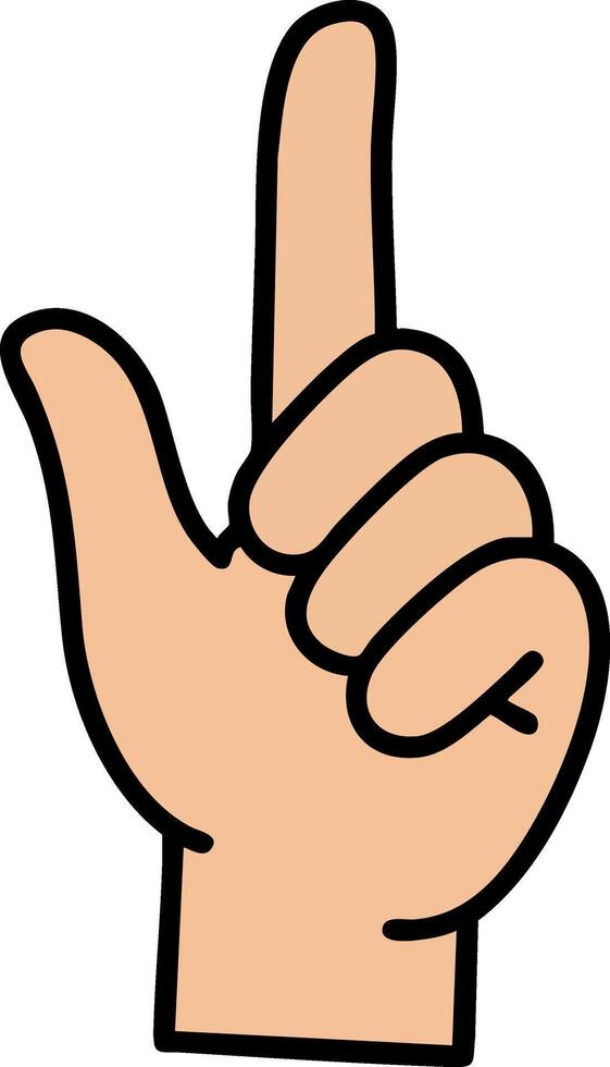 Human hand pointing finger upward gesture illustration design isolated on white background vector