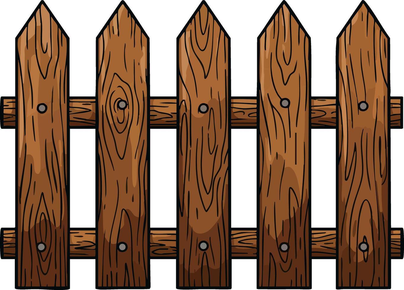 Wooden Fence Panel with Natural Texture and Rustic Brown Color Illustration for Garden and Outdoor Design vector