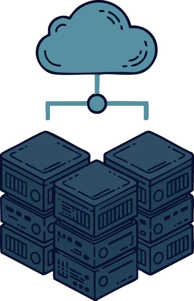 Cloud computing data centers network connection technology concept illustration design vector