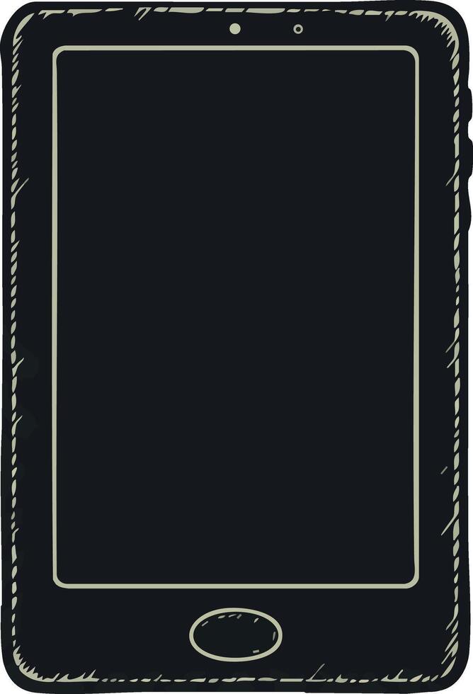 Smartphone device with rounded edges and central home button digital technology design vector