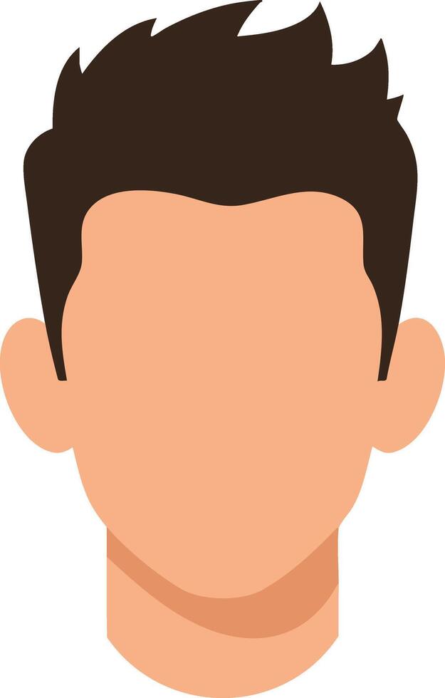 Male faceless avatar with short dark hair in minimalistic flat style for profile icons and digital identity design vector