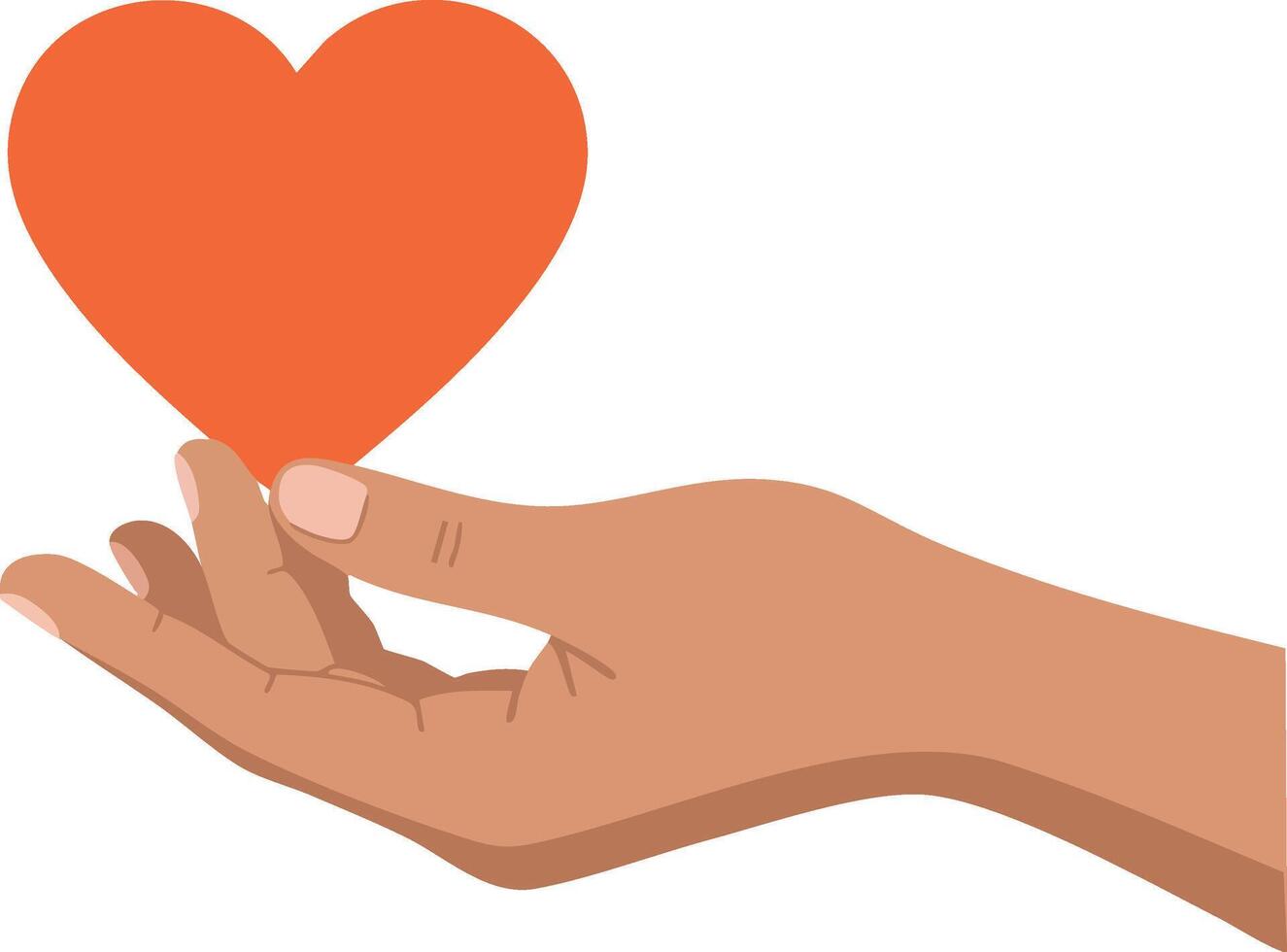 Hand holding red heart symbol for love care compassion and support concept illustration vector