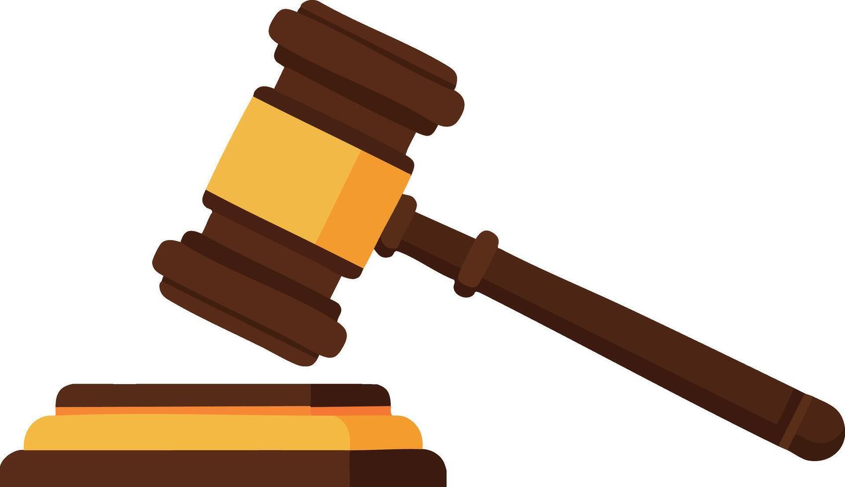 Judge gavel and sound block wooden justice law legal court symbol illustration vector