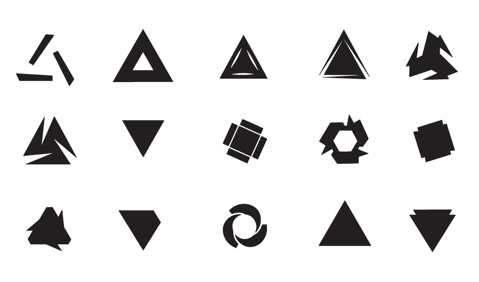 Abstract geometric shapes and triangle icons modern minimalist icon set design elements vector