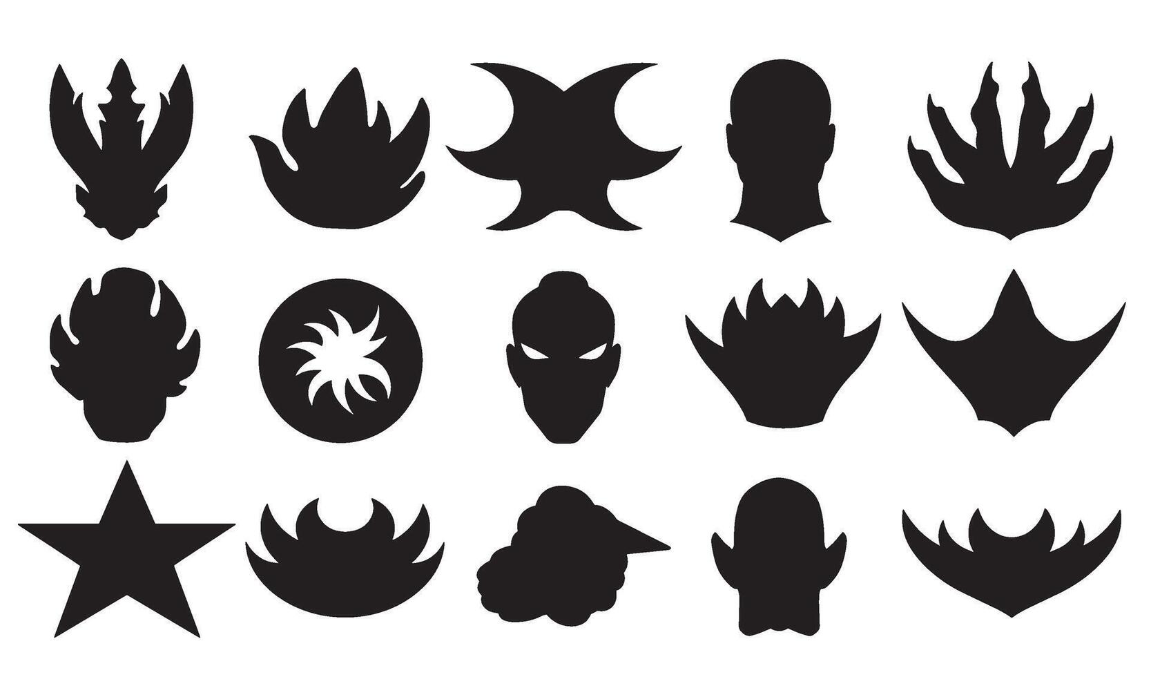 Abstract black silhouettes collection icon set for design and creative projects vector