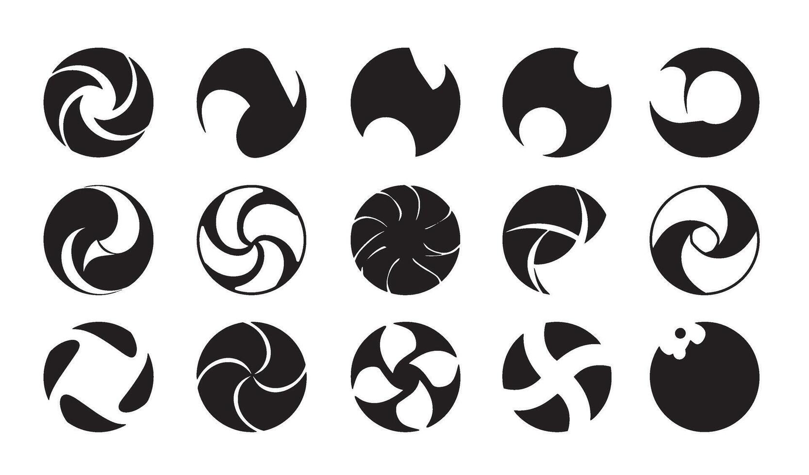 Abstract circle icon set design elements for digital branding and creative visual concepts vector