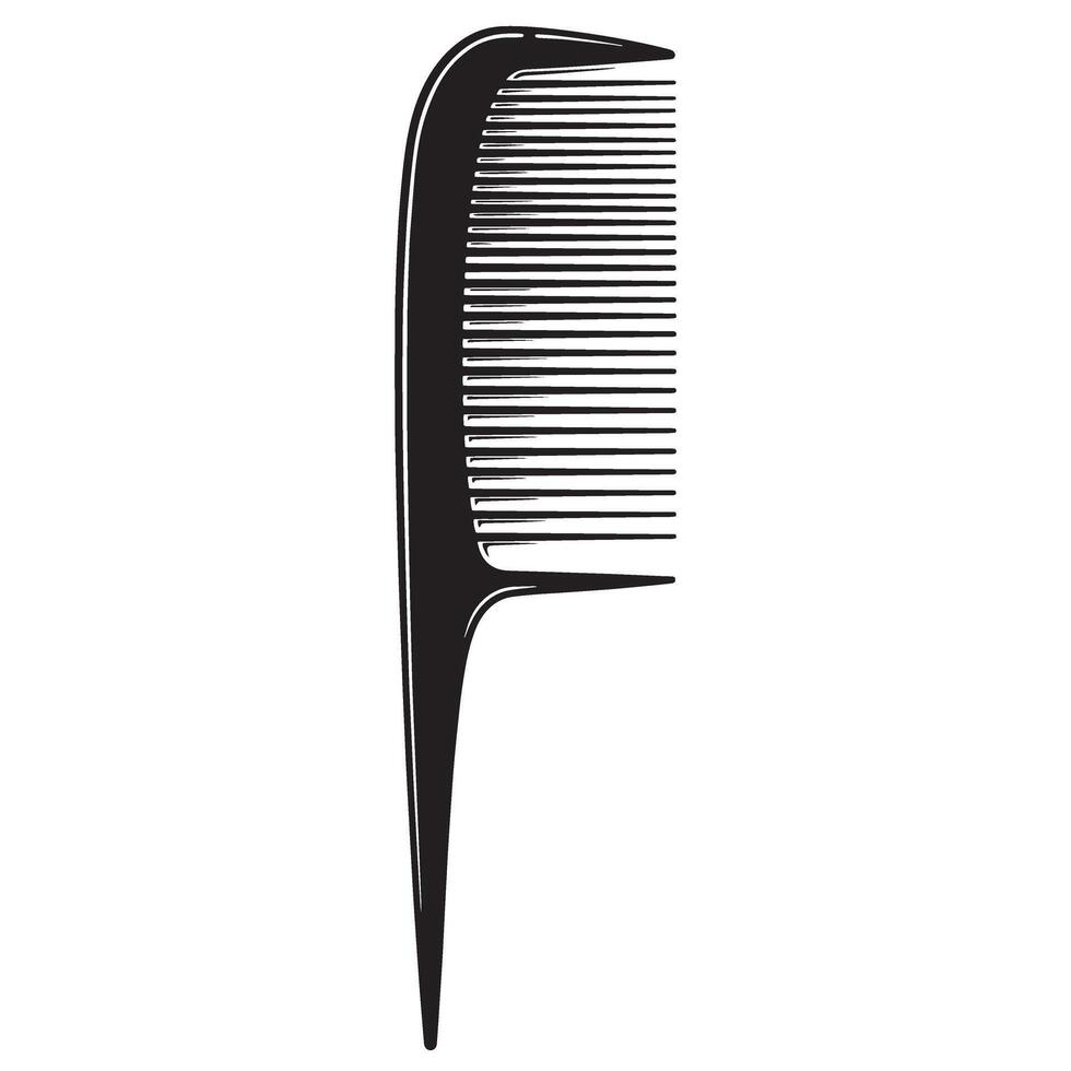 Professional stylized black comb set for hair styling and barber shop concepts vector