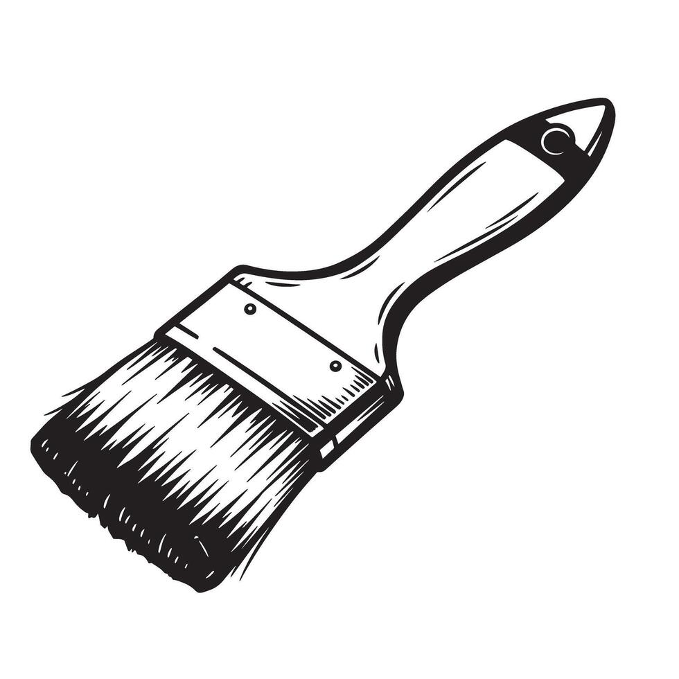 Classic black and white paintbrush illustration suitable for decoration and design projects vector