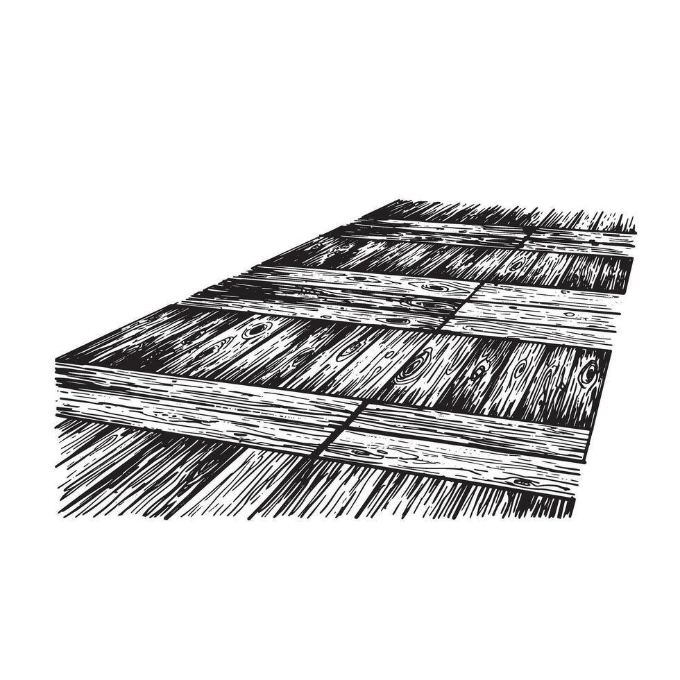 Artistic black and white wooden planks perspective illustration suitable for graphic design and background elements and textures vector