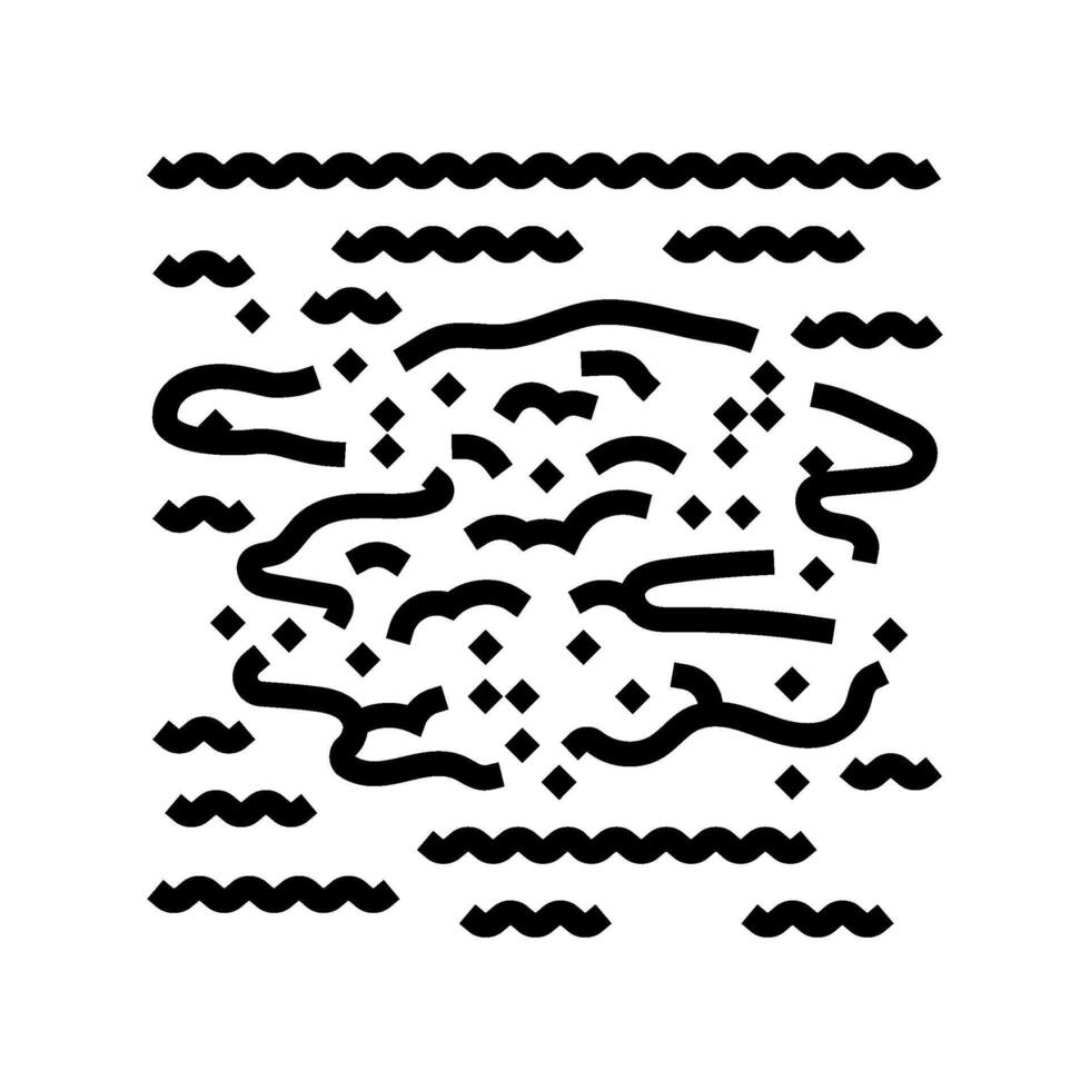 colored foam floating river chemical pollution line icon illustration vector