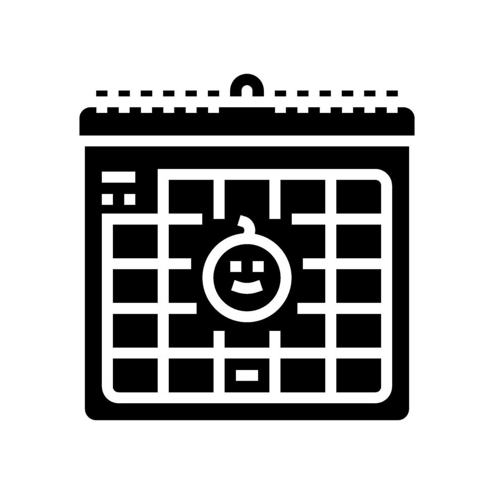 pregnancy calendar marked due date glyph icon illustration vector
