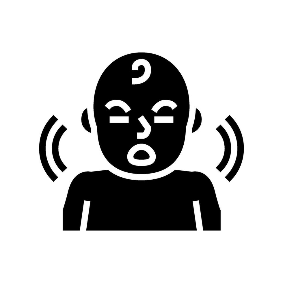 crying infant glyph icon illustration vector