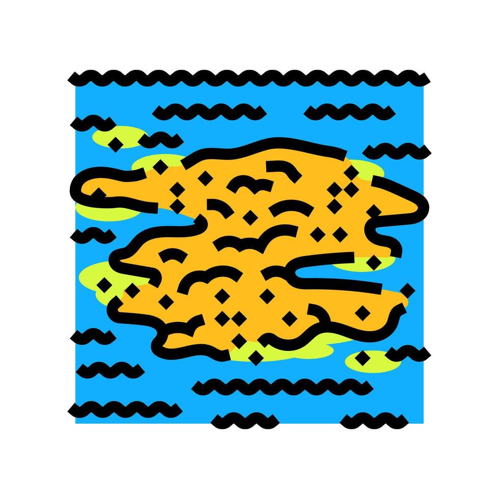colored foam floating river chemical pollution color icon illustration vector