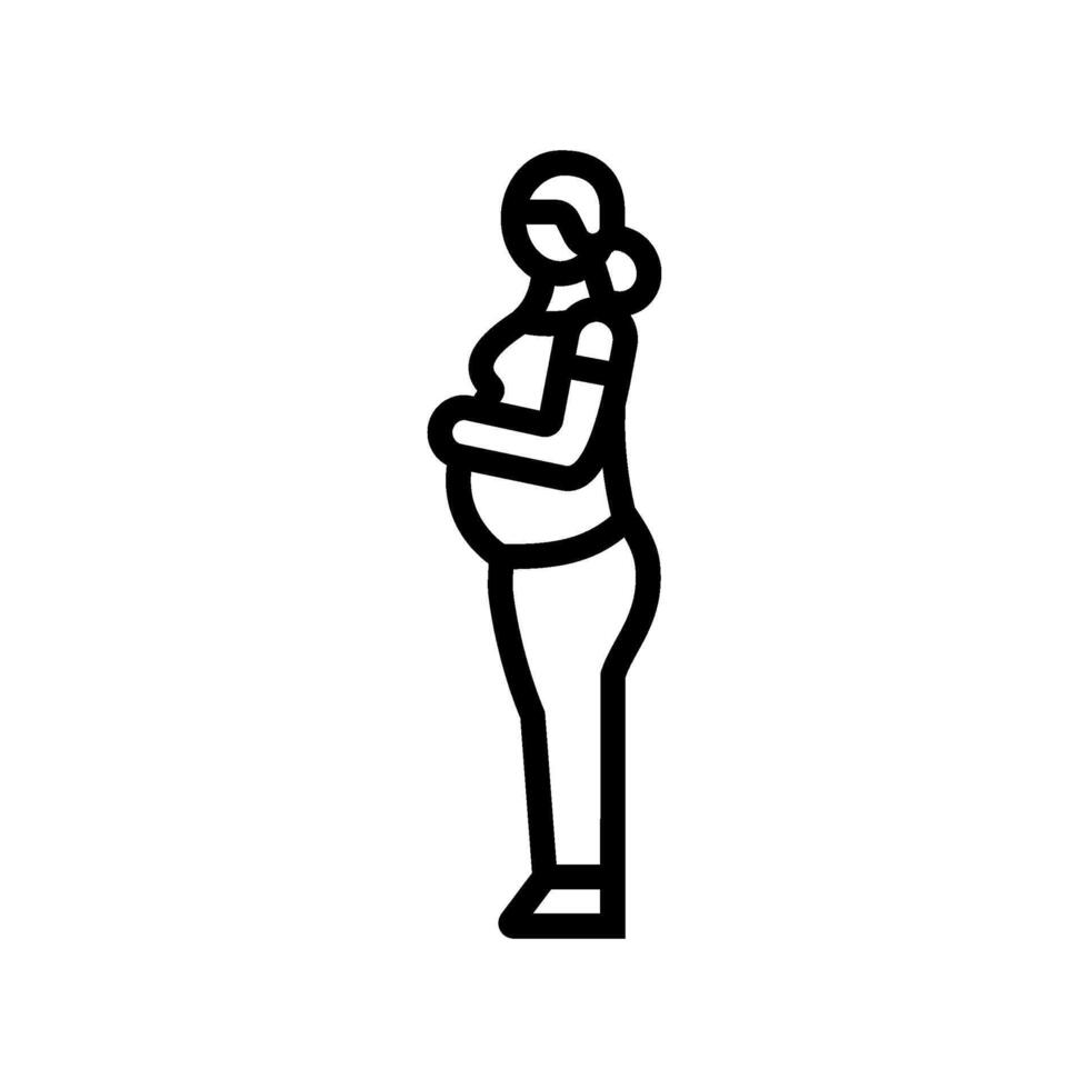 pregnant woman profile line icon illustration vector